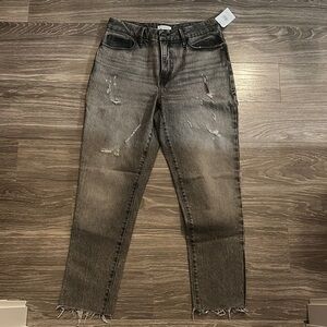 Good American Distressed Light Gray Jeans